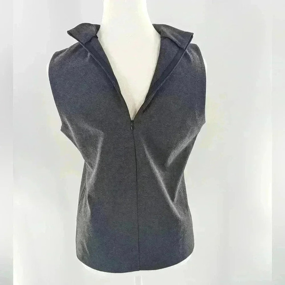 J Crew 365 Mock Neck Sleeveless Top Small Dark Charcoal Gray Business Casual - Picture 6 of 13